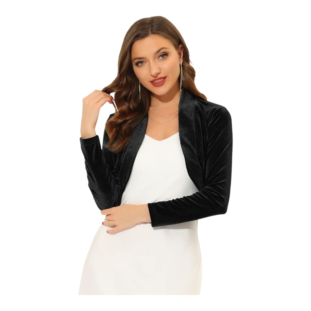 Elegant Black Velvet Women's Blazer